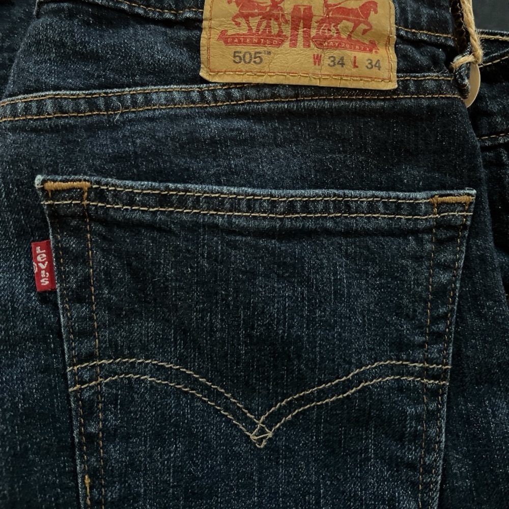 Levi's Men's Dark Indigo Straight Jeans 34 x 34 - Picture 6 of 7